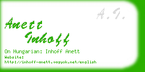 anett inhoff business card